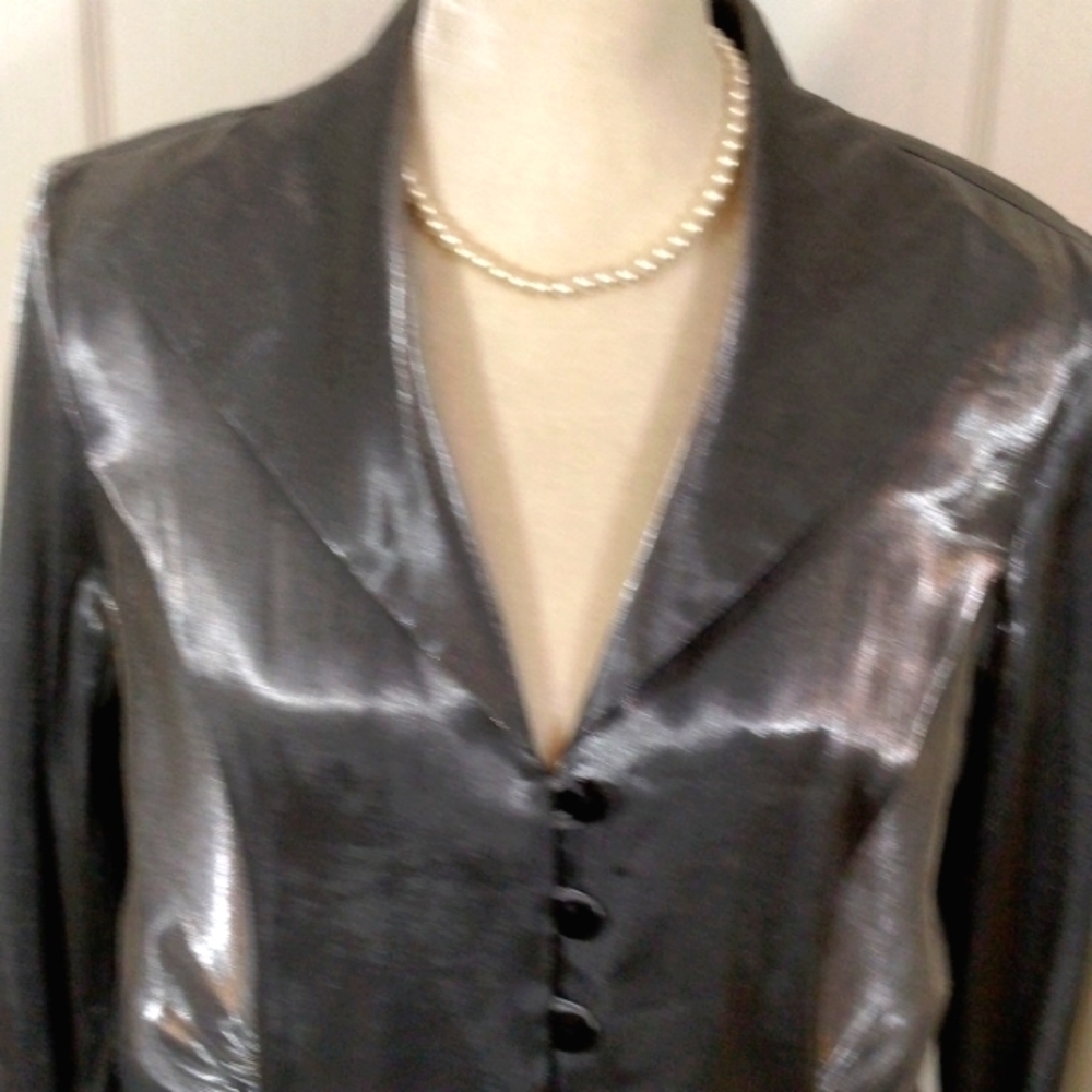 Ell Jay Collection Women's Silver Top Size 14 - Picture 5 of 7